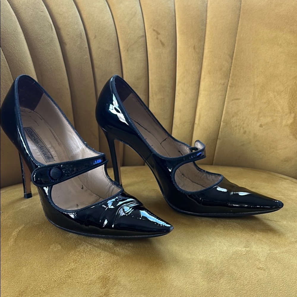 Black Patent Leather Charles David Heels
